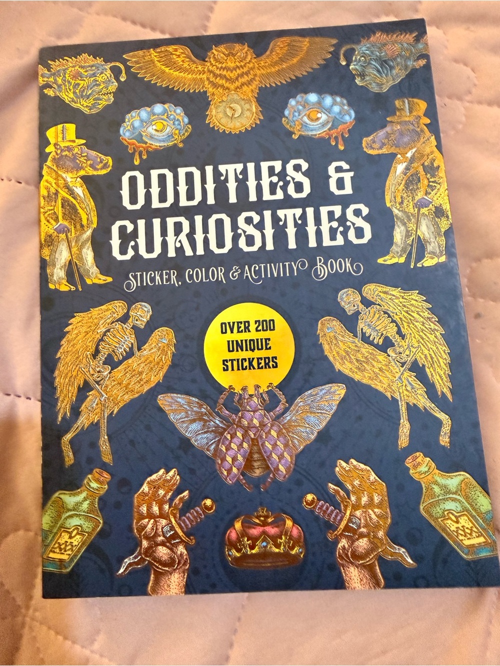 Oddities & Curiosities Sticker, Color & Activity Book - Blue and Gold